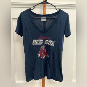 Boston Red Sox MLB Genuine Merchandise Apparel Ladies Navy Blue TShirt